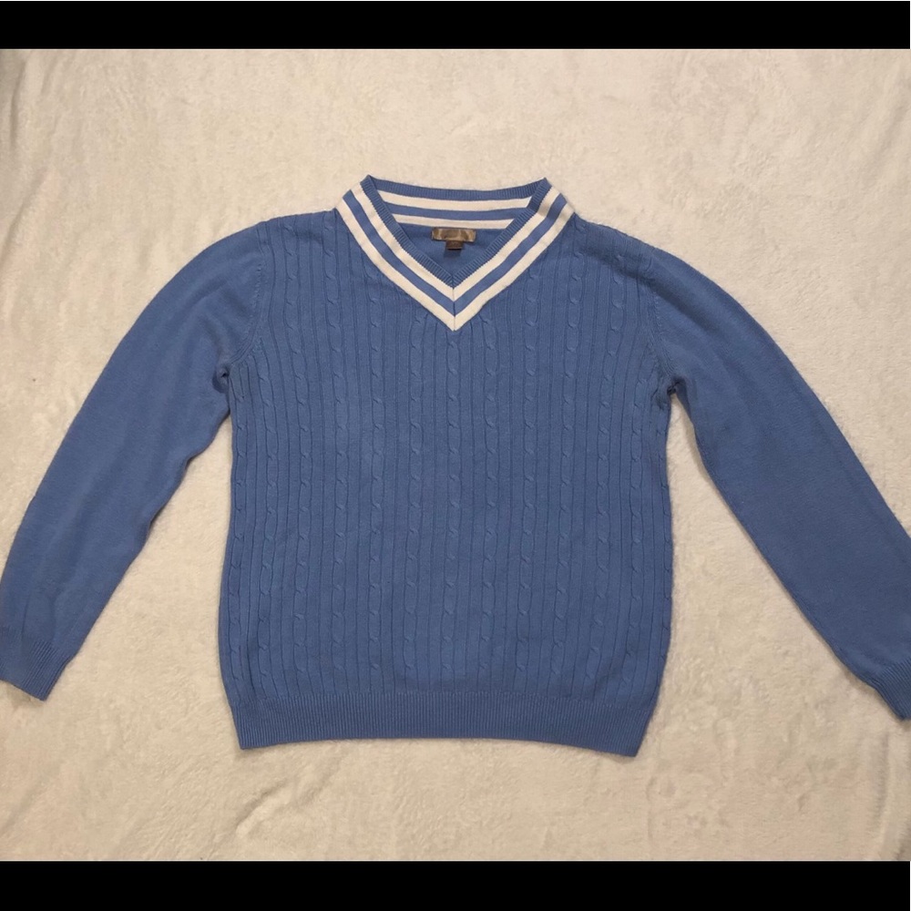 Blue Cable Knit Sweater